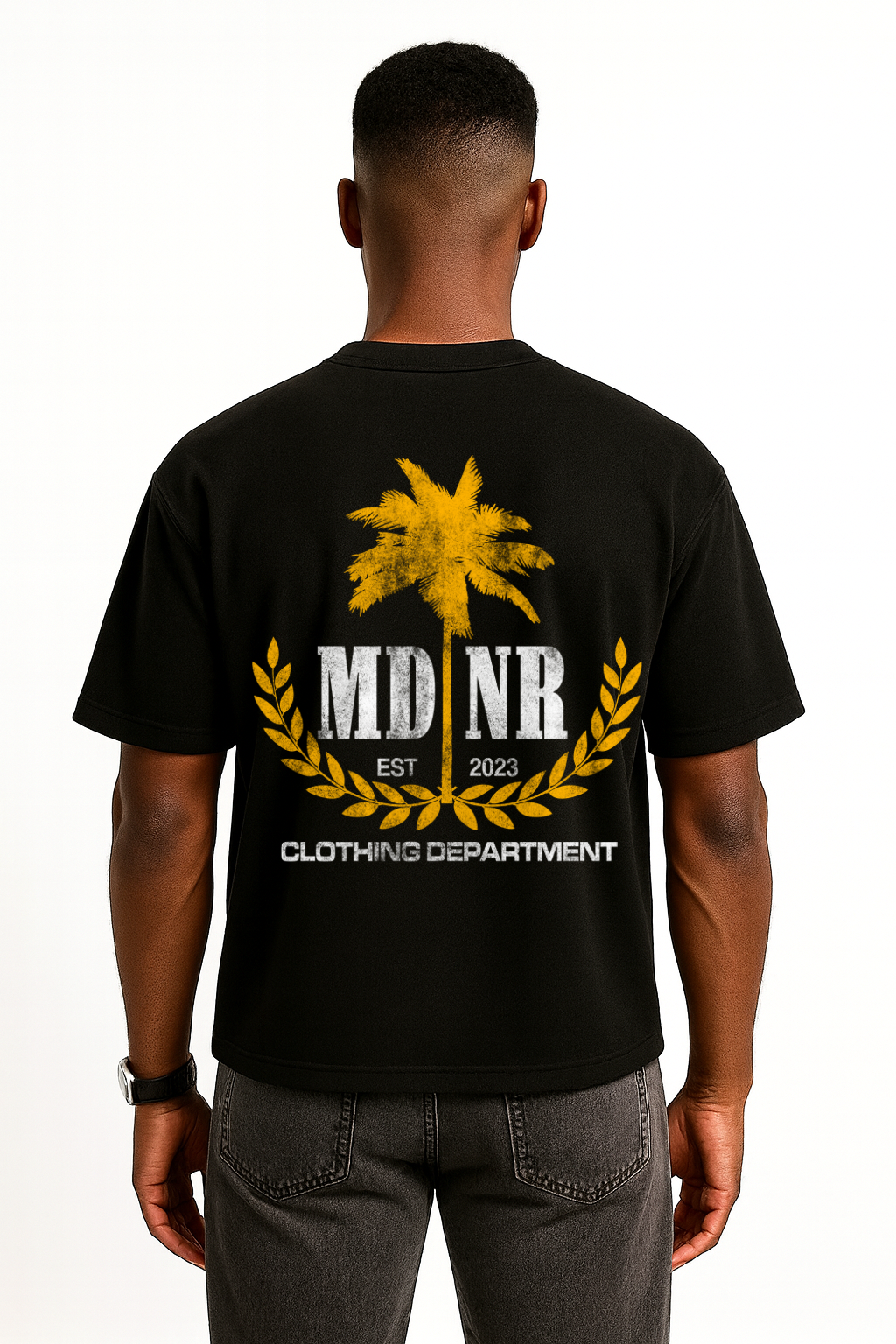 ‘Palm Tree’ T-shirt (Black/orange)