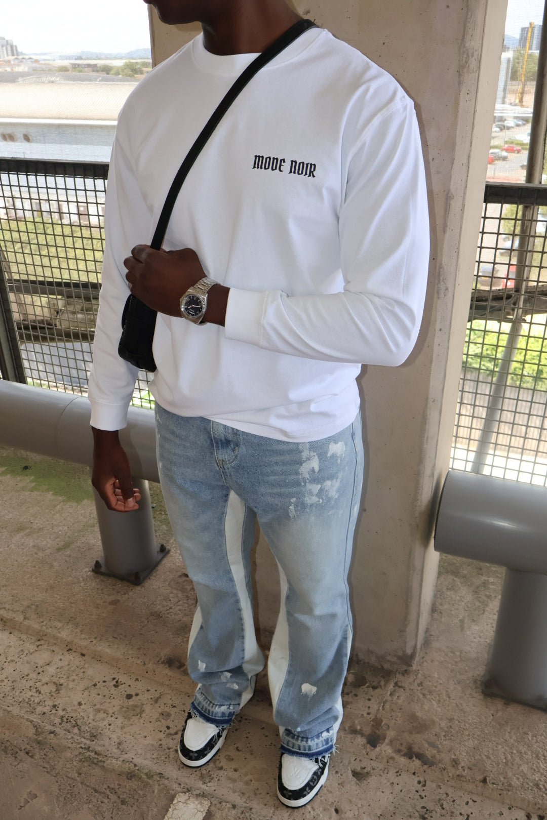 ‘Small Logo’ LS Tee (White)