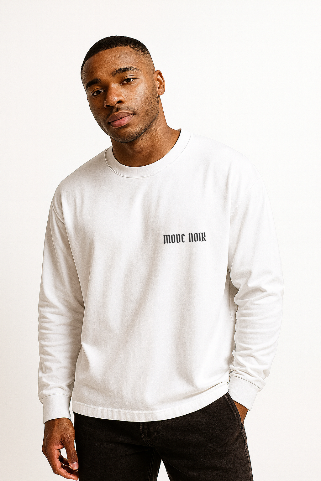 ‘Small Logo’ LS Tee (White)